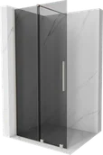 Ścianki i drzwi prysznicowe - Mexen Velar ścianka prysznicowa rozsuwana Walk-in 120 x 200 cm, grafit 8 mm, nikiel szczotkowany - 871-120-000-43-97 - miniaturka - grafika 1