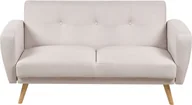 Sofy i kanapy - BELIANI Sofa rozkładana beżowa 2-osobowa z funkcją spania pikowana amerykanka styl skandynawski - miniaturka - grafika 1