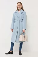 Płaszcze damskie - Silvian Heach płaszcz damski kolor niebieski przejściowy oversize - miniaturka - grafika 1