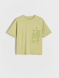 Reserved - T-shirt oversize z nadrukiem - żółty - Koszulki dla chłopców - miniaturka - grafika 1