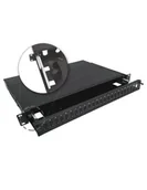 Kable światłowodowe - Przełącznica światłowodowa teleskopowa 24xSC duplex 19" 1U z akcesoriami montażowymi (dławiki, opaski) - miniaturka - grafika 1