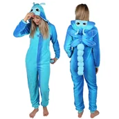 Piżamy damskie - JEDNOCZĘŚCIOWA damska piżama, CIEPŁY kombinezon z kapturem, KOSTIUM Ważka S - miniaturka - grafika 1