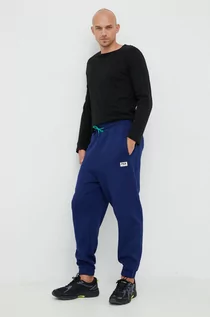 Spodnie męskie - Fila spodnie dresowe męskie kolor granatowy gładkie - grafika 1