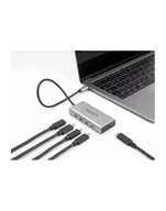 Huby USB - DeLOCK DeLock USB 10 Gbps USB Type-C Hub with 4 x USB Type-C + 1 x USB Type-C PD 85 Watt, USB hub gray - miniaturka - grafika 1