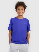 Koszulki dla chłopców - 4F T-shirt regular gładki chłopięcy - niebieski 164 (13-14 lat) - miniaturka - grafika 1
