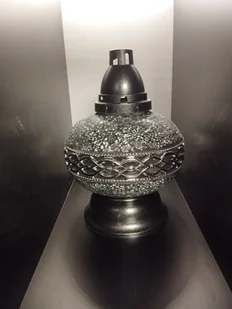 Znicz Lampion Witrażowy Kula Duża Decor Srebrna - Lampiony i znicze - miniaturka - grafika 1