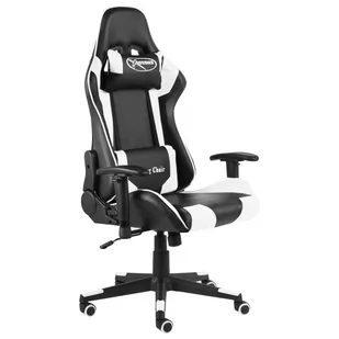 vidaXL Obrotowy fotel gamingowy, biały, PVC 20495 - Fotele gamingowe - miniaturka - grafika 1