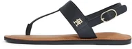 Majtki damskie - TOMMY HILFIGER Damskie SKÓRZANE STRINGI SANDALOWE Płaskie, Czarne (Czarne), 5 UK, Czarny, 38 EU - miniaturka - grafika 1