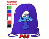 Torby szkolne - WOREK SZKOLNY NA WF BUTY SPORTOWY DLA DZIECKA SMERFY 5 WZORÓW + IMIĘ - miniaturka - grafika 1