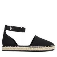 Espadryle damskie - Espadryle Calvin Klein Jeans Ankle Espadrille Btw YW0YW01027 Czarny - miniaturka - grafika 1