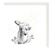 Kartki okolicznościowe i zaproszenia - Clear Creations Karnet Złocony CL3802_BL Królik - miniaturka - grafika 1