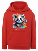Bluzy dla chłopców - Chłopięca bluza z nadrukiem Panda czerwona Tup Tup - miniaturka - grafika 1