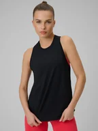 Koszulki sportowe damskie - 4F Top treningowy szybkoschnący damski - czarny XS - miniaturka - grafika 1