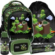 Plecaki szkolne i tornistry - Plecak Minecraft Komplet 5w1 Szkolny Gaming Gry Do 1 Klasy Dla Chłopaków - miniaturka - grafika 1