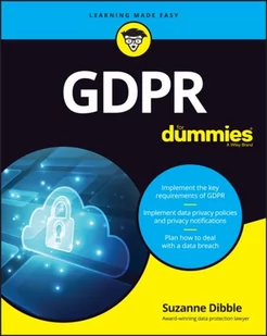 Suzanne Dibble GDPR For Dummies - Obcojęzyczne książki informatyczne - miniaturka - grafika 1