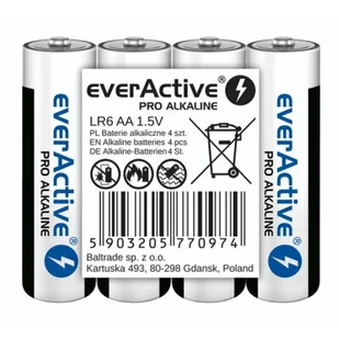 EverActive 4 x baterie alkaliczne Pro LR6 AA taca LR6PRO4T - Baterie i akcesoria - miniaturka - grafika 1