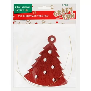 Craft with Fun Ozdoba dekoracyjna Eva choinka czerwona 2szt DIY - Ozdoby bożonarodzeniowe - miniaturka - grafika 1