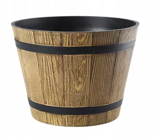 Donica imitacja drewna okrągła duża MADERA 40cm - Donice - miniaturka - grafika 1