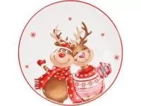 Talerz ceramiczny owalny 20 cm z motywem reniferów - Talerze - miniaturka - grafika 1