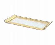 Zabawki zręcznościowe - Złota patera podstawka szklana na świecę 35x16cm - miniaturka - grafika 1