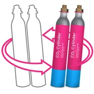 Akcesoria i części AGD - Gaz CO2 do naboju różowego Quick Connect dla saturatorów, 2 sztuki - miniaturka - grafika 1
