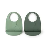 Śliniaki i fartuszki - Zielone śliniaczki silikonowe zestaw 2 szt. Elphee – Done by Deer - miniaturka - grafika 1