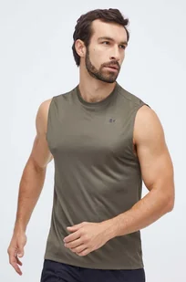 Reebok t-shirt treningowy Tech kolor zielony - Koszulki męskie - miniaturka - grafika 1