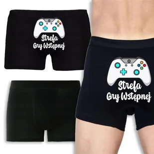 BOKSERKI CZARNE Na Prezent Walentynki Dla Niego STREFA GRY WSTĘPNEJ - L - Majtki damskie - miniaturka - grafika 1