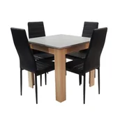 Stoły z krzesłami - Zestaw Stół Modern 80 Gs I 4 Czarne Krzesła Nicea - miniaturka - grafika 1