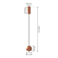 Lampy sufitowe - Lampa wisząca Lucande LED Varineth, kolor miedziany, aluminium, Ø 11 cm - miniaturka - grafika 1