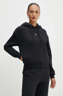 Patrizia Pepe bluza bawełniana damska kolor czarny z kapturem gładka 8M1619 J079 - Bluzy damskie - miniaturka - grafika 1