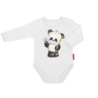 Body dla niemowląt - Body dziecięce białe z misiem uniwersalne unisex z długim rękawem z bawełny 98 - miniaturka - grafika 1