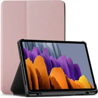 Etui do tabletów - ETUI SAMSUNG GALAXY TAB S7 RÓŻOWE MAGNETYCZNE SKŁADANE ZAMYKANE Z KLAPKĄ - miniaturka - grafika 1