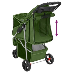 Składany wózek dla psa, zielony, 80x46x98 cm, tkanina Oxford Lumarko! - Sprzęt podróżny i transportery dla psów - miniaturka - grafika 8