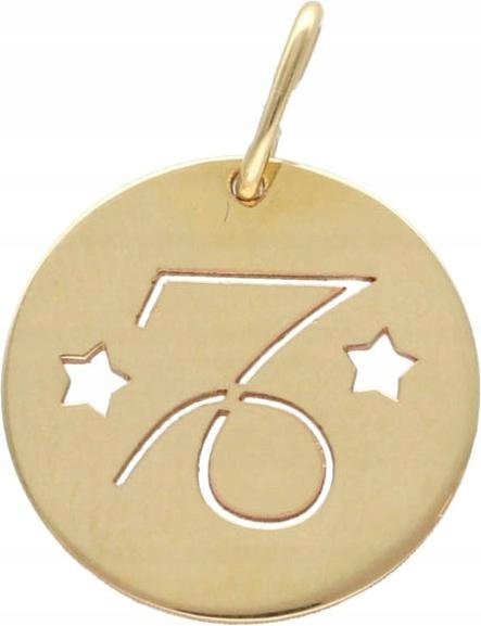 Złota zawieszka 585 znak zodiaku koziorożec 0,82 modny wzór do łańcuszka