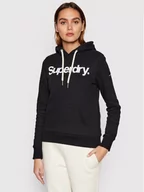 Bluzy damskie - Superdry Bluza Core W2011249A Czarny Regular Fit - miniaturka - grafika 1