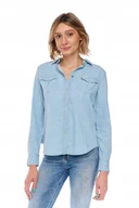 Koszule damskie - LEE REGULAR WESTERN SHIRT FADED BLUE L45SBASQ XS - miniaturka - grafika 1