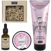 Zestawy kosmetyków damskich - LaQ Zestaw: Kocica Piwonia - Multi-Oil serum balsam w tubie i mus do twarzy - miniaturka - grafika 1