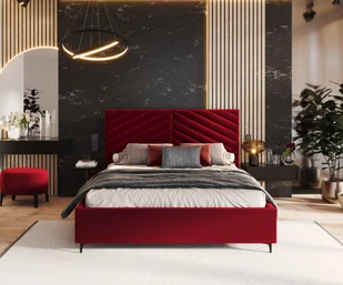 Łóżko tapicerowane ELEGANTE z pojemnikiem i stelażem podnoszonym - 180x200 - PARIS - Wine - Łóżka - miniaturka - grafika 1