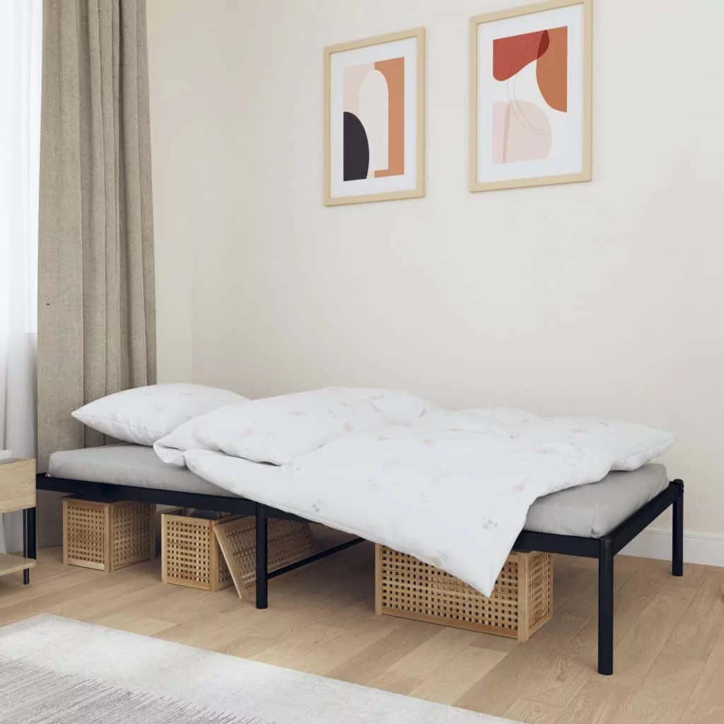 Metalowa rama łóżka, czarna, 90x190 cm Lumarko!