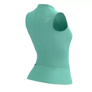 COMPRESSPORT Koszulka kompresyjna do biegania damska TRAIL POSTURAL TANK TOP shell blue - Koszulki sportowe męskie - miniaturka - grafika 4
