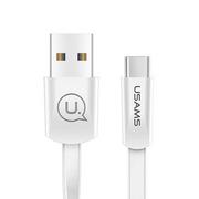 Kable USB - USAMS Kabel płaski U2 US-SJ200 USB-C 1,2m biały - miniaturka - grafika 1