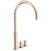 Baterie umywalkowe - Bateria umywalkowa nablatowa 3-otworowa Tres Study różowe złoto połysk 06110502OP - miniaturka - grafika 1