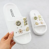 Klapki i japonki damskie - Klapki piankowe na basen plażę na platformie białe Vinceza 76055 - miniaturka - grafika 1