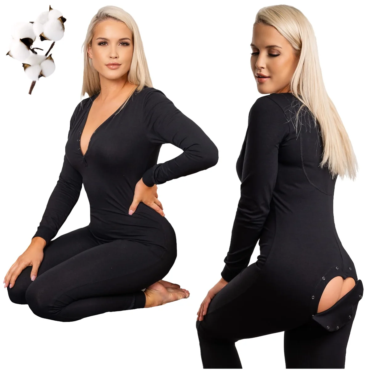 Sleepdo, Kombinezon do spania z klapką w kształcie serca na pośladkach, Model GLAM, Rozmiar XL