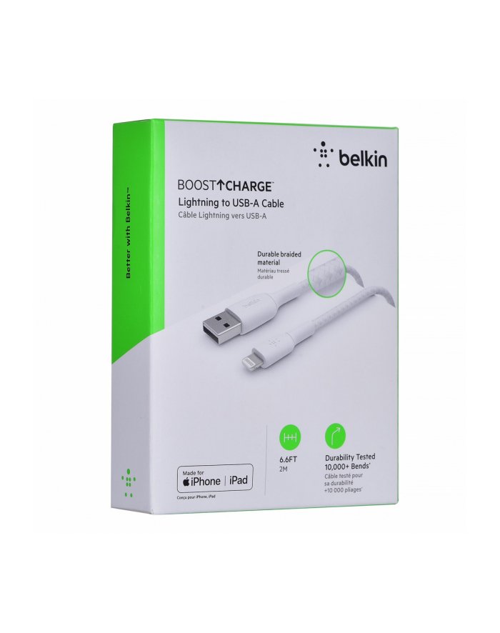 belkin Kabel Braided USB- Lightning 2m biały CAA002bt2MWH