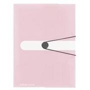 Teczki i skoroszyty - Herlitz  Teczka A4 z gumką PP, transparentna, pastel różowy - miniaturka - grafika 1
