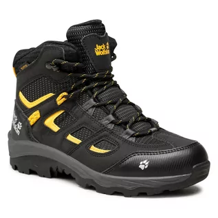 Buty dla chłopców - Trekkingi JACK WOLFSKIN - Vojo Texapore Mid K 4042181 Black/Burly Yellow - grafika 1
