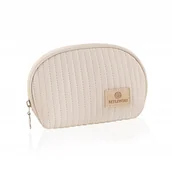 Kosmetyczki, organizery i kuferki - Betlewski Mini Kosmetyczka Uniseks Beżowa z Zamkiem - miniaturka - grafika 1