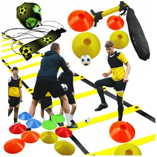 PIŁKARSKI DRABINKA KOORDYNACYJNA PACHOŁKI TRENAŻER TRENER PODAŃ ZESTAW PRO - Piłka nożna PIŁKARSKI DRABINKA KOORDYNACYJNA PACHOŁKI TRENAŻER TRENER PODAŃ ZESTAW PRO - Piłka nożna - miniaturka - grafika 1